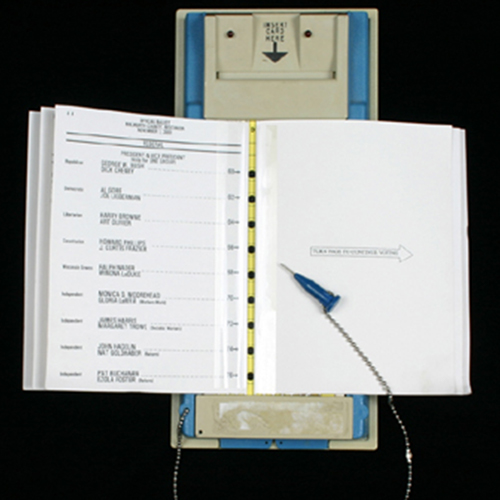 Votomatic punch card voting device used in Walworth County, Wisconsin, until 2000.